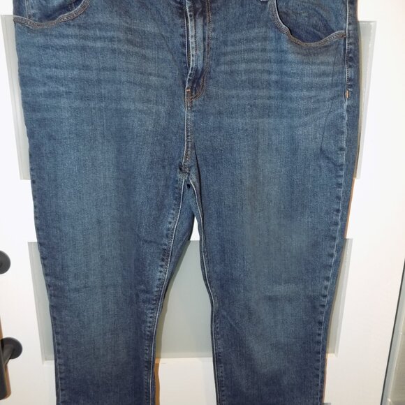 Old Navy Boyfriend Mid-Rise Dark Wash Denim Jeans Size 16 Tall Women's - Picture 2 of 3